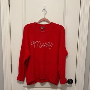 Vince Camuto Red 'Merry' Crew Neck Sweater